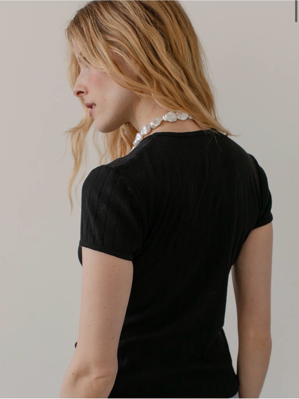 DONNI. | The Pointelle Baby Tee - Picture 7 of 7